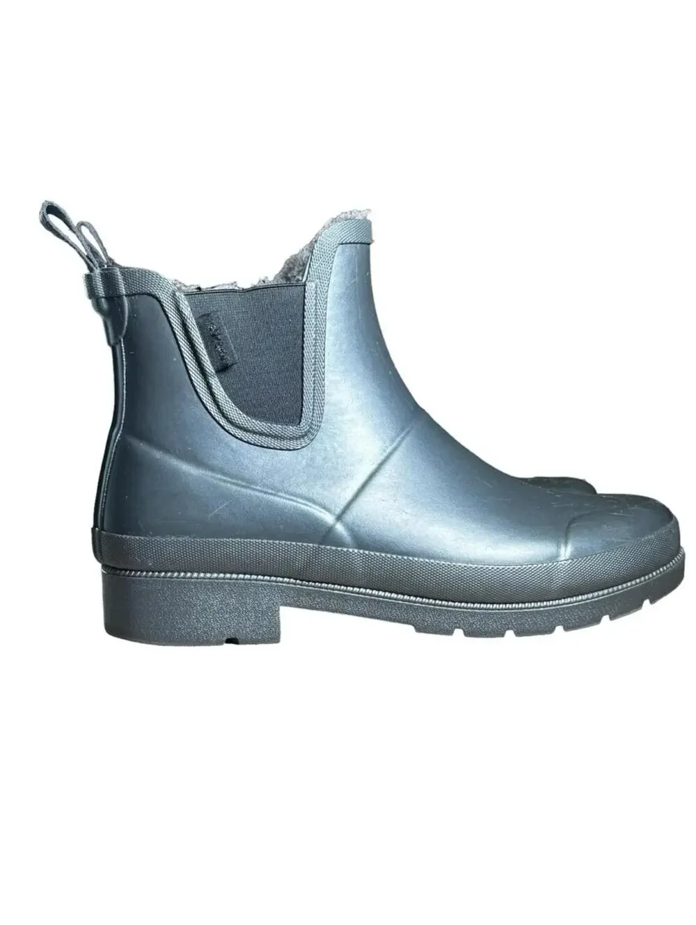 Tretorn Lina Faux Fur-Lined Chelsea Rubber Rain Booties (Women's 7 / Men's 5)